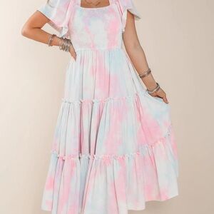 Ivy City Co Cotton Candy Dress Blue Pink XL